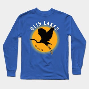 Olin Lakes in Michigan Heron Sunrise Long Sleeve T-Shirt